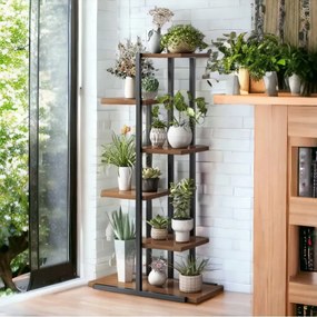 SUPERTAR Oferta Suport metalic pentru flori LOREDO decor nuc, negru II. calitate