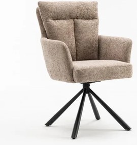 Set de 2 scaune pivotante Big George, tesatura structurata greige sampanie