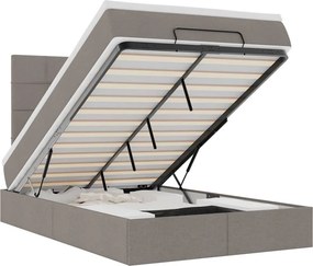 vidaXL Cadru de pat otoman cu saltea Taupe 120x200cm Material