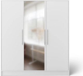 Dulap cu 3 usi si oglinda Alarica 180x60x200 cm – Alb