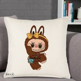 Perna Personalizata Kabuda Maro cu Funda Aurie, 40x40 cm, Crem Reliefat, Husa Detasabila, Perna Inclusa, BEKZ®