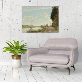 Tablou pe sticlă - Claude Monet, Argenteuil, reproducere (70x50 cm)