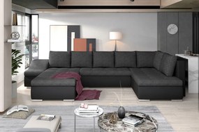 Canapea modulara, extensibila, cu spatiu pentru depozitare, 340x88x200 cm, Giovanni L02, Eltap (Culoare: Gri pepit / Alb)