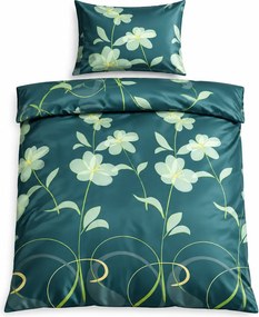 Lenjerie de pat satin VERDESA albastru-verde Dimensiune lenjerie de pat: 70 x 90 cm | 140 x 200 cm