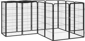 vidaXL Țarc câini 14 panouri negru 50x100 cm oțel vopsit electrostatic