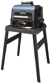 Gratar electric Ninja OG901EU, SMART, 1700W, 7 programe, 45x29 cm, 260C, Ceramica Plocha, Tehnologie Woodfire, IPX4, Negru/Albastru