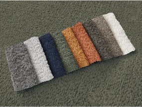 Colțar verde cu tapițerie din țesătură bouclé (cu colț pe partea stângă/cu șezlong) Azra – Bobochic Paris