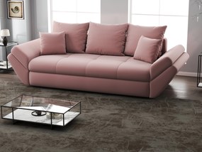 Canapea extensibilă dumonde cu ladă de depozitare si sezut confortabil din spuma high-density, Loana Royal Pink 250x100 cm