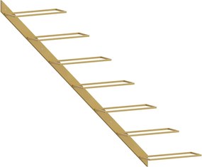 vidaXL Suport sticle de vin, de perete, 7 sticle, auriu, metal