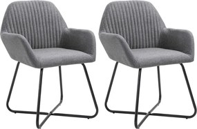 vidaXL Scaune de bucătărie, 2 buc., gri închis, material textil