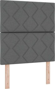 vidaXL Pat cu arc LED cu saltea Gri închis 80 x 200 cm țesătură