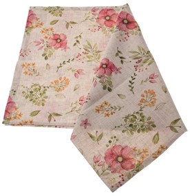 Traversă de masă impermeabilă Flori, 40 x 140 cm