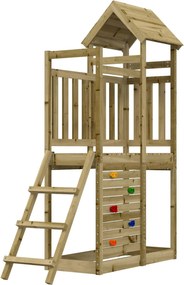 vidaXL Turn de joacă Maro 110,5 x 52,5 x 214 cm Lemn impregnate solid