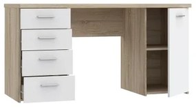 Birou ARENO alb/stejar sonoma
