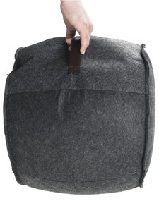 Taburet, material textil gri/maro, RAGIN