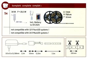 Bandă dimabilă LED RGB/26W Paulmann 78979 SIMPLED 7,5m 230V + telecomandă