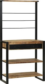 vidaXL Raft de bucătărie Maro și negru 80 x 40 x 160 cm