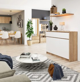 Comodă Kuwait 3D 3D (stejar sonoma + alb). 1117147