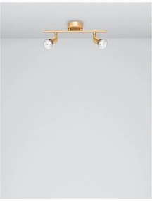 Aplica de perete/tavan cu 2 spoturi design minimalist LUP aurie