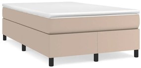 vidaXL Pat box spring cu saltea, cappuccino, 120x190cm piele ecologică