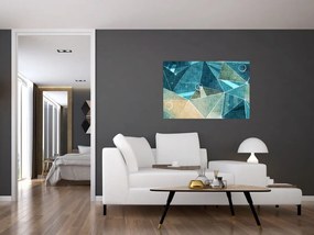 Tablou - Abstract turcoaz (90x60 cm)