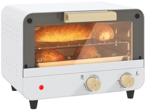 HOMCOM Cuptor Electric cu 2 Înălțimi cu Temporizator și Temperatură Reglabilă, 31,5x27,7x22,7 cm, Alb | Aosom Romania