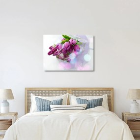Tablou pe sticlă - buchet de lalele (70x50 cm)