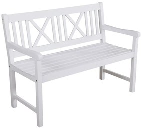Bancă de grădină albă din lemn masiv Malmö – Garden Pleasure