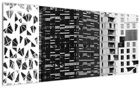 Tablou cu arhitectura alb neagră (120x50 cm)