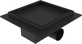 Set rigola pentru dus plus capac Inter Ceramic New Generation 15x15 cm finisaj negru mat/faiantabil
