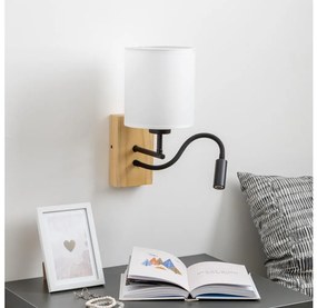 Lampă LED de perete Brilagi NUBILA WOOD 1xE27/25W/230V + LED/3W stejar/alb