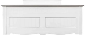 Pat lemn masiv alb Linea cu Sertar - 90x200, Da