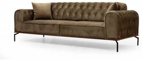 Canapea Extensibilă cu 3 Locuri Siesta With Capitone 3 Seater, Maro