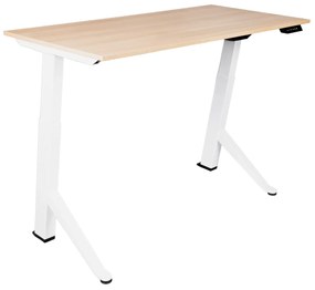Birou reglabil electric TerrA2Y WHITE-cadru in Y, profil cadru alb (Dimensiune blat: 137x67cm, Culoare blat: Stejar 18mm)