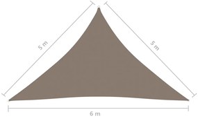Parasolar, gri taupe, 5x5x6 m, tesatura oxford, triunghiular Gri taupe, 5 x 5 x 6 m