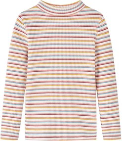 vidaXL Tricou de copii cu mâneci lungi, ecru, 128
