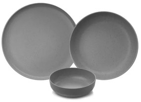 Set de veselă 12 piese gri/porțelan