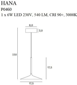 Pendul LED design modern HANA auriu