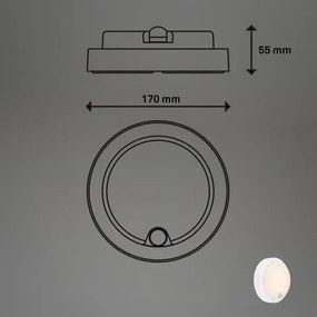 Brilo - Aplica LED de perete reîncărcabilă pentru exterior, cu senzor, 4 W/5 V, 4400 mAh, IP44, alb