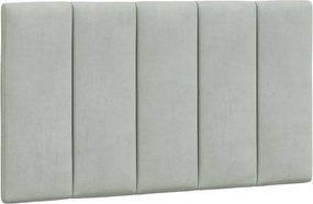 vidaXL Pernă tăblie de pat, Hanko, gri deschis, 90 cm, catifea