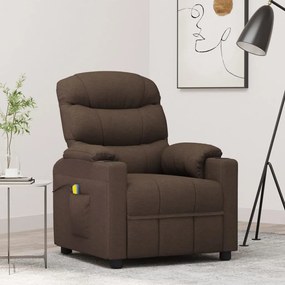 vidaXL Fotoliu de masaj, maro închis, material textil