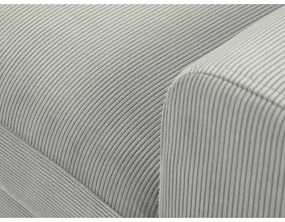 Colțar gri deschis extensibil, cu spațiu de depozitare cu tapițerie din catifea reiată (cu colț pe partea stângă, cu șezlong) Kyoto – Cosmopolitan Design