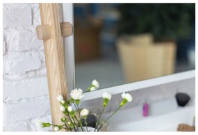 Suport cu sertar și oglindă Ragaba Leno, alb