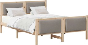 vidaXL Cadru de pat cu headboard Gri taupe 140 x 190 cm țesătură