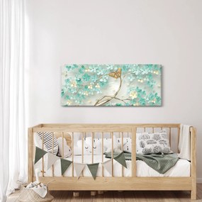 Tablou cu flori și fluturi (120x50 cm)