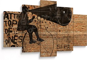 Tablou - Barbat cu biciclete stil Bansky (150x105 cm)