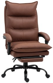 Vinsetto Scaun de birou masand si incalzit, scaun de birou, inaltime reglabila, spatar inclinabil, 66x74x121,5cm maro | Aosom Romania