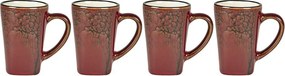 Căni roșii 4 buc. pentru espresso din gresie 100 ml Hela – Villa Collection