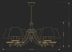 Candelabru 8 brate elegant, Cristal Scholer San Marino