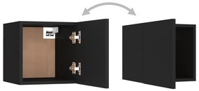 Set dulapuri TV, 6 piese, negru, PAL Negru, 60 x 30 x 30 cm (2 pcs), 1